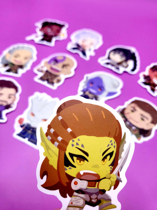 BG3 Matte Chibi Stickers-All Companions