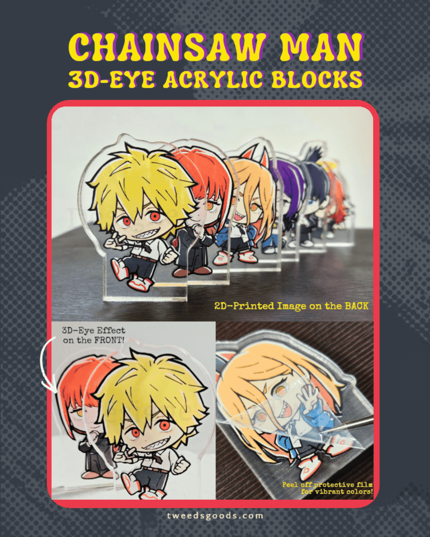 Chainsaw Man 3D-Eyes Acrylic Blocks