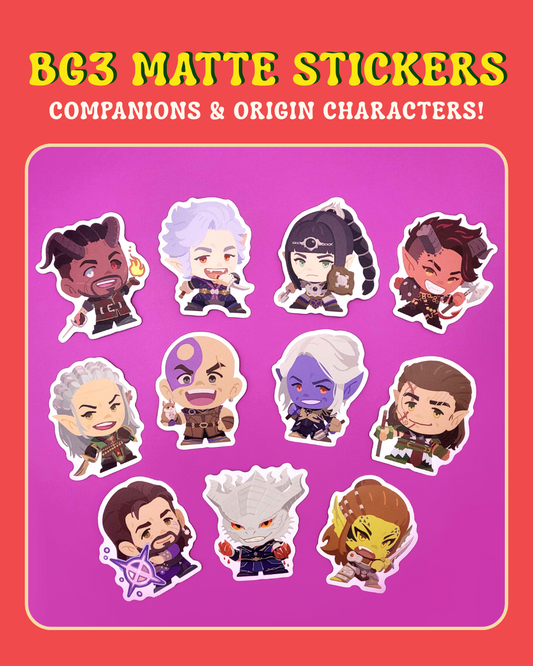 BG3 Matte Chibi Stickers-All Companions