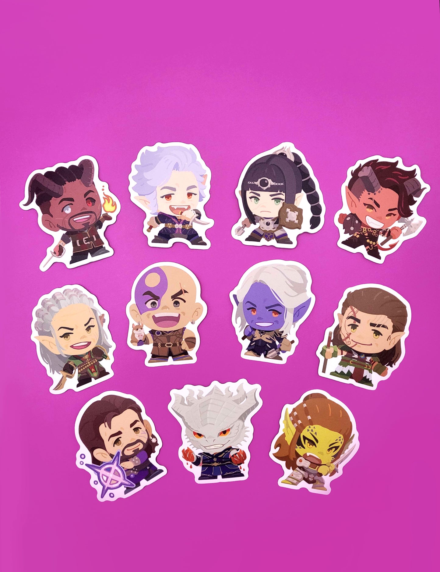 BG3 Matte Chibi Stickers-All Companions