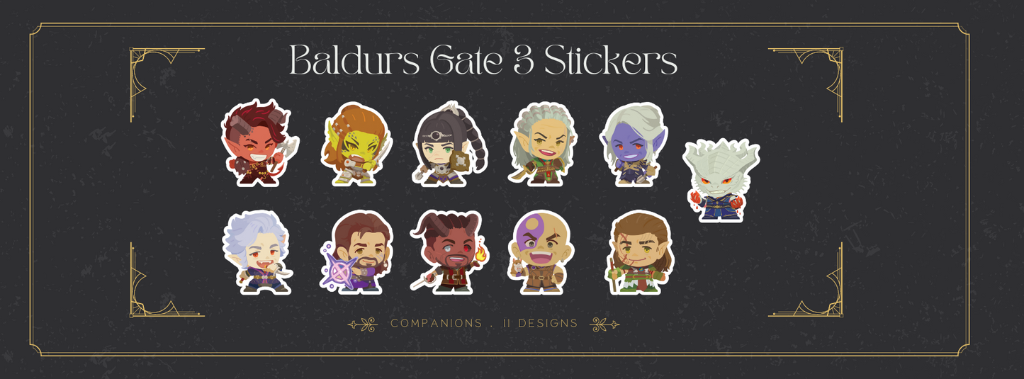 BG3 Matte Chibi Stickers-All Companions