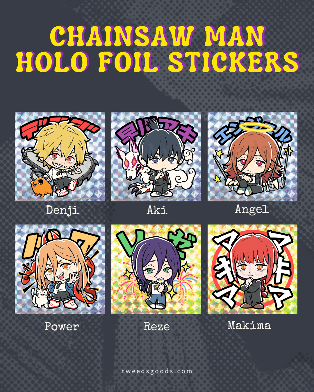 Chainsaw Man Holo Foil Stickers