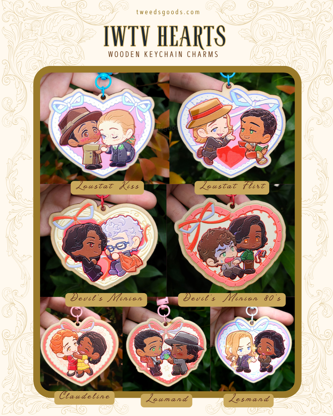 IWTV Heart Wooden Keychain Charms