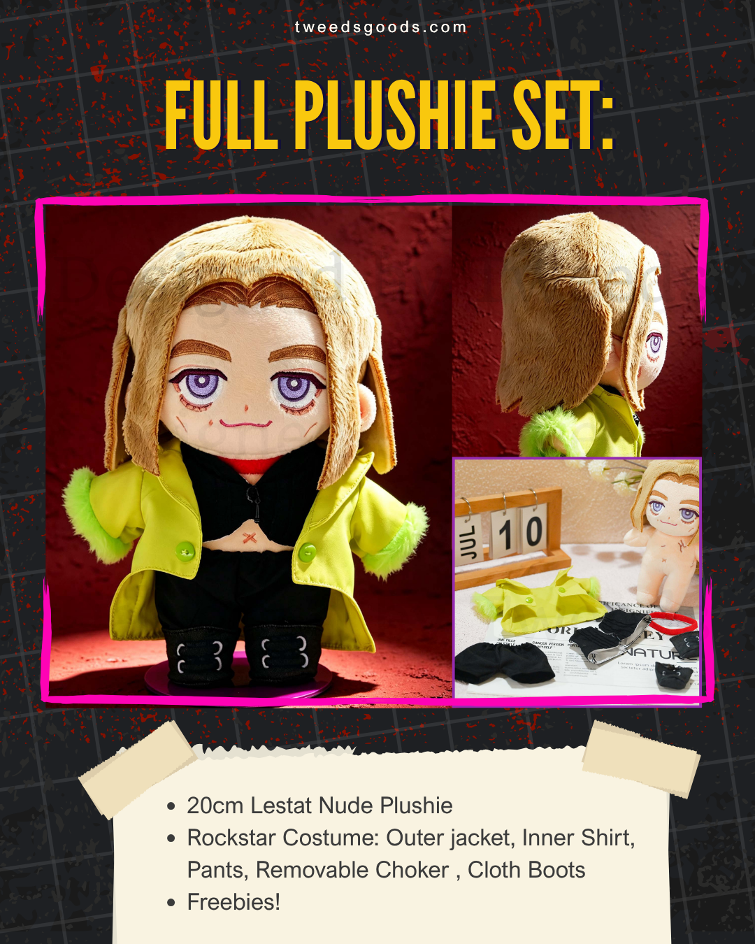 INTERNATIONAL PREORDER: 20cm Rockstar Lestat Plushie