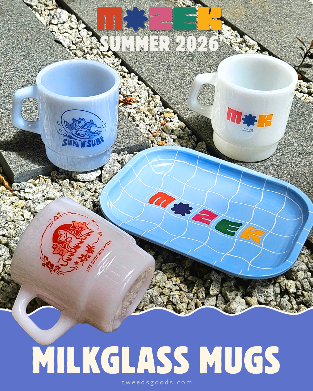 MOZEK SUMMER Milkglass Mugs