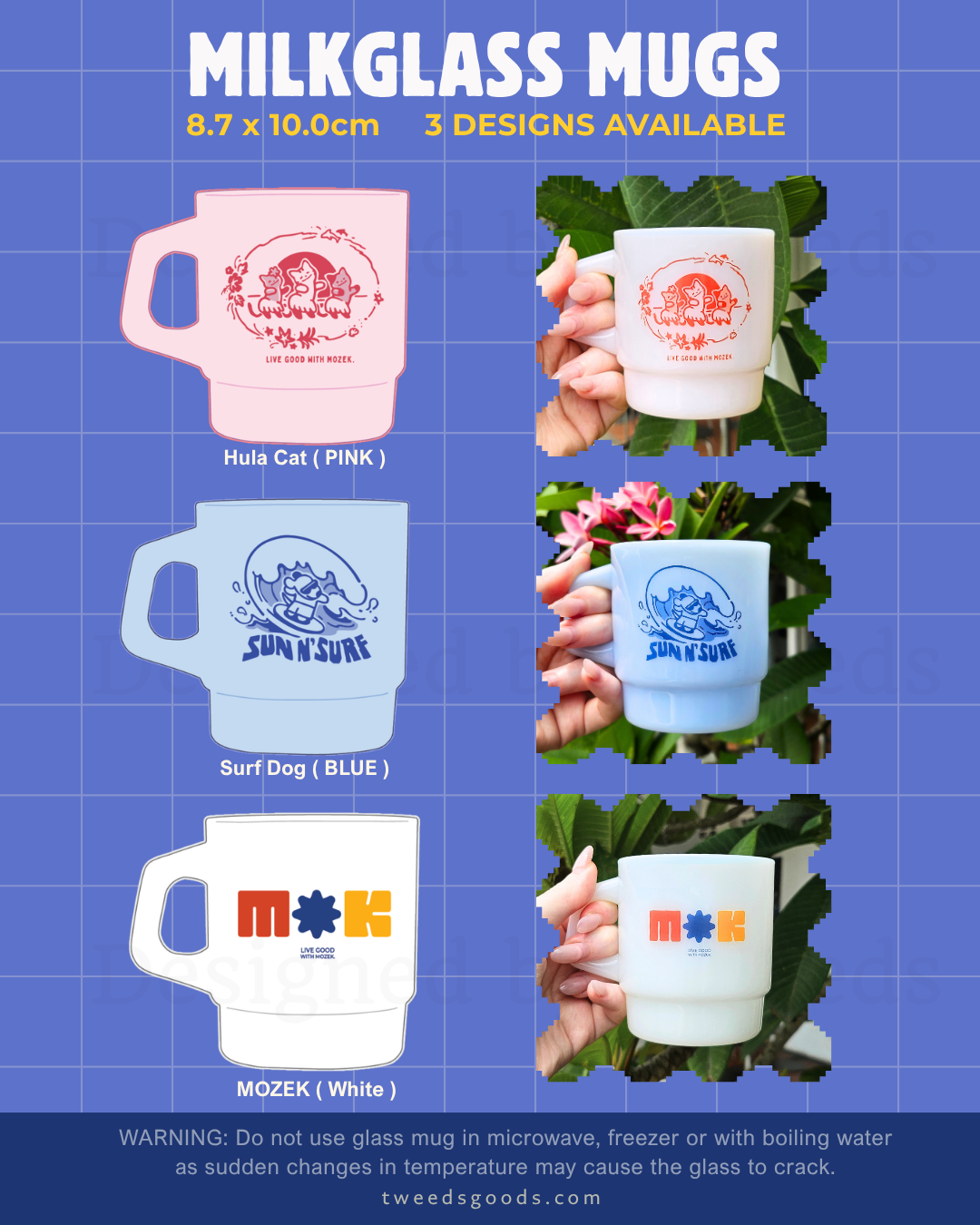 MOZEK SUMMER Milkglass Mugs