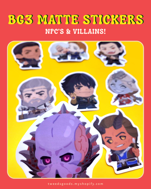 BG3 Matte Chibi Stickers- NPC's & Villains
