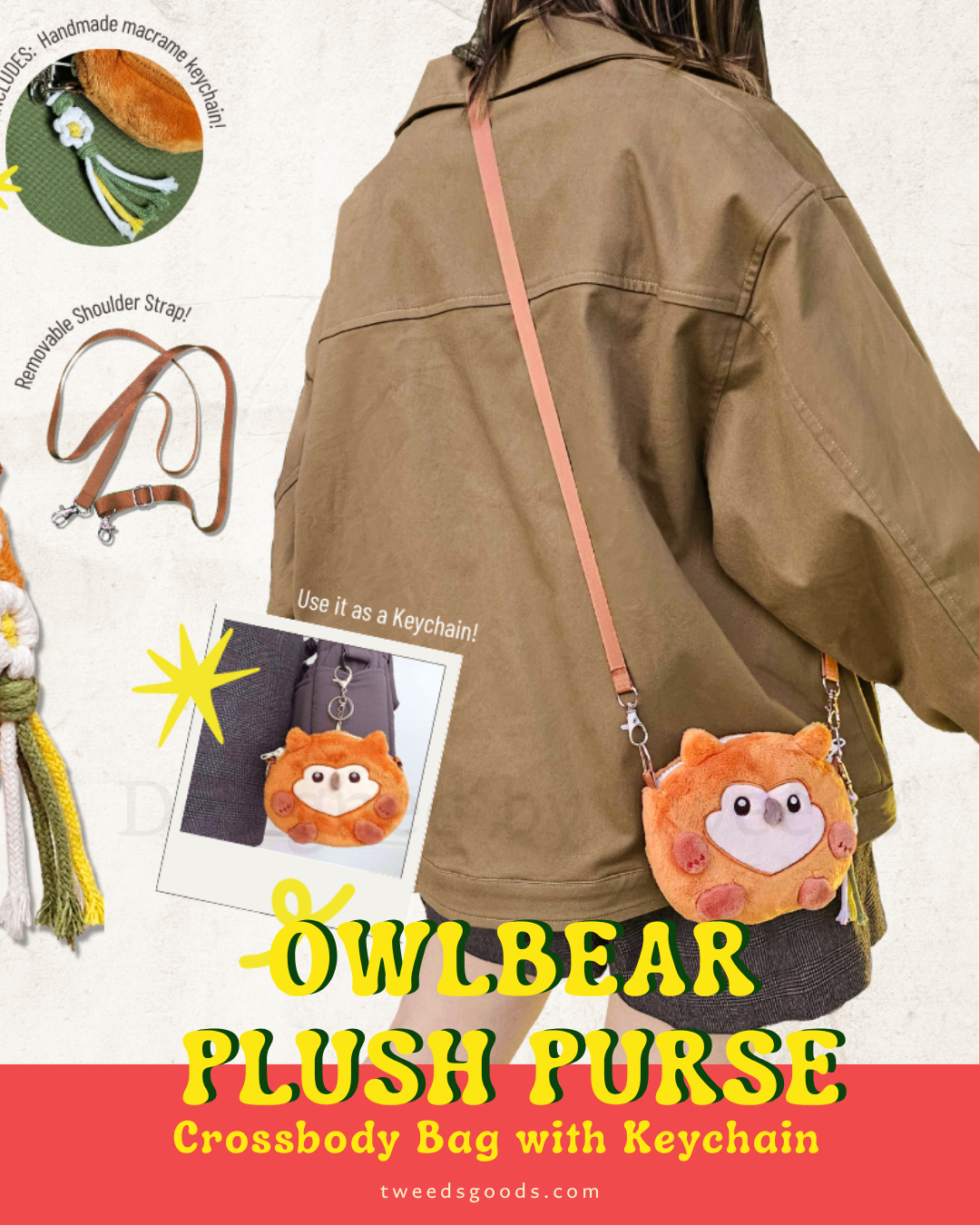 Owlbear Crossbody Plush Purse Bag ( A, B, S Grades )